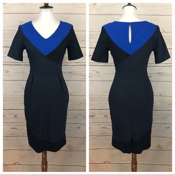 Preen Asymmetrical Colorblock Sheath Dress - Picture 1 of 8